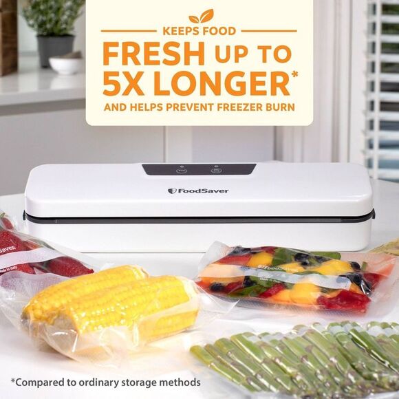 Open Box - FoodSaver -  Compact Vacuum Sealer Easy Storage White White - Picture 2 of 4